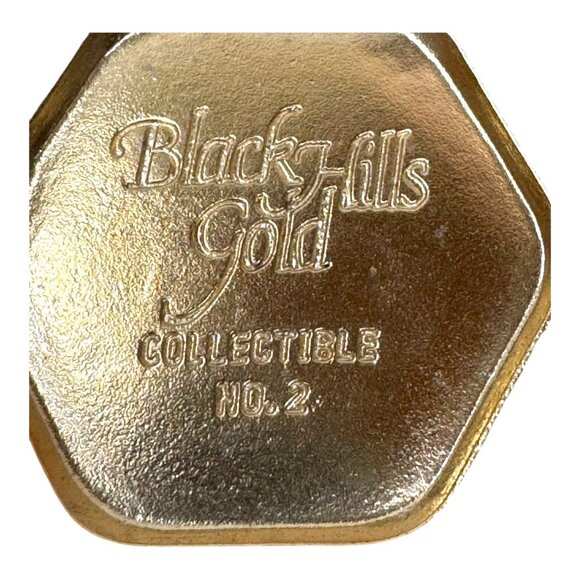 Black Hills Gold Jewelry Trinket Box No. 2 Hexagon Pink Rose Inlaid Gemstone - Picture 5 of 8